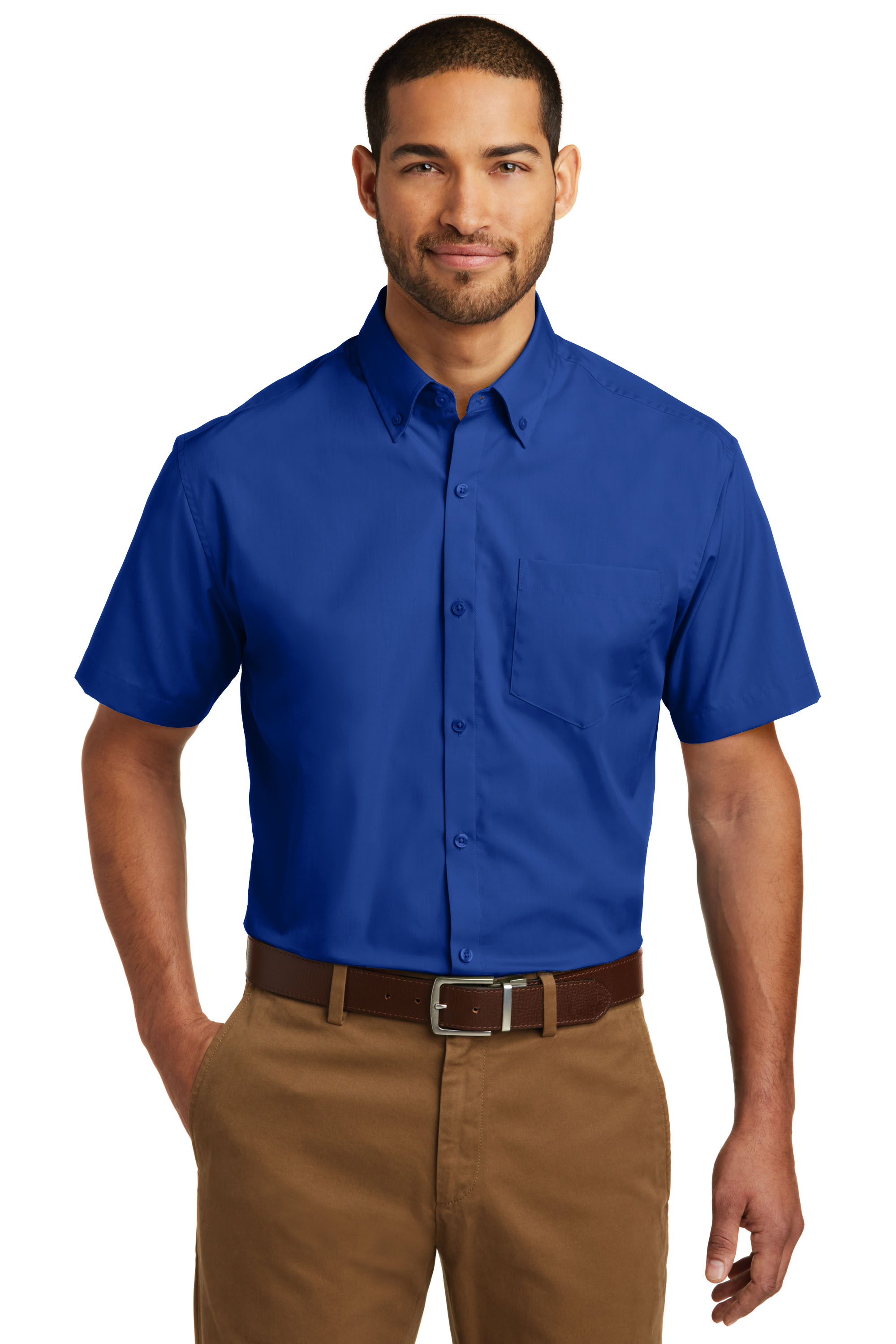 Men’s Short Sleeve Poplin Dress Shirt – Trellis Uniform Apparel